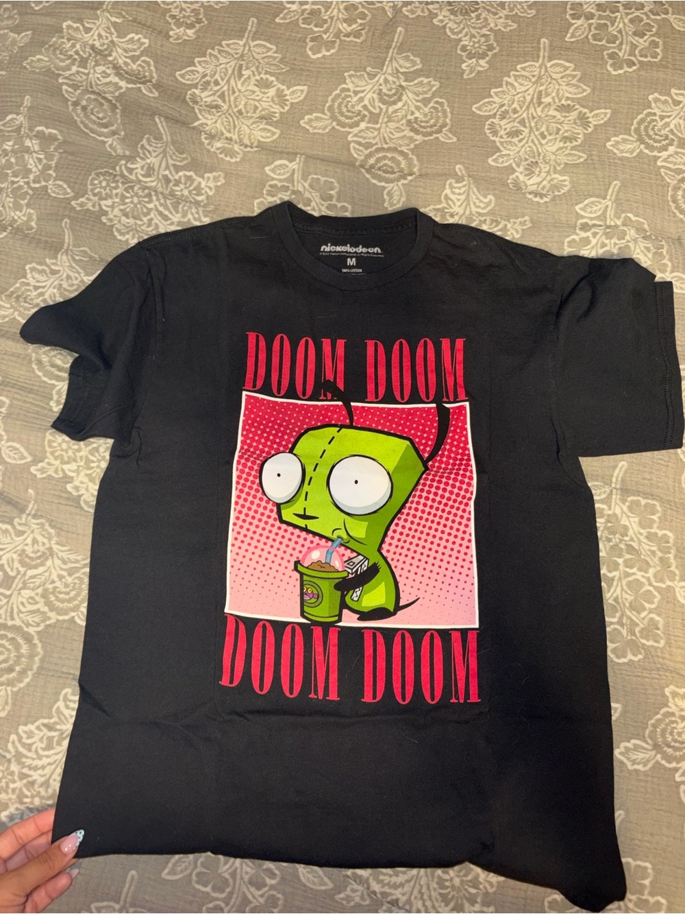 Nickelodeon Black Invader Zim Gir 'Doom Doom' Graphic Tee